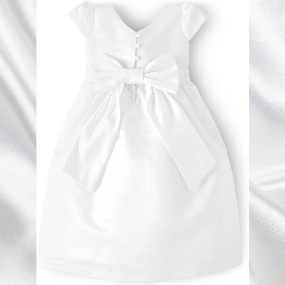 Gymboree Girls Special Occasion Elegant Formal White Satin Ruffle Dress Size 14